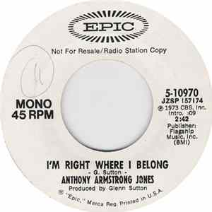 Anthony Armstrong Jones - I'm Right Where I Belong FLAC