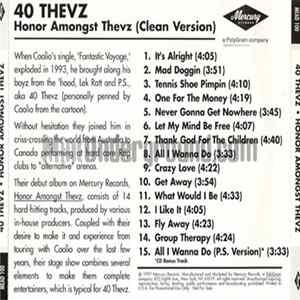 40 Thevz - Honor Amongst Thevz (Clean Version) FLAC
