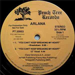 Arlana - You Can't Keep Breaking My Heart FLAC