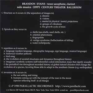 Brandon Evans - Solo Musics (1997) Century Theater Ballroom NYC FLAC