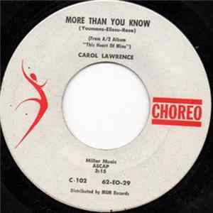 Carol Lawrence - More Than You Know / Tell Me Lies FLAC