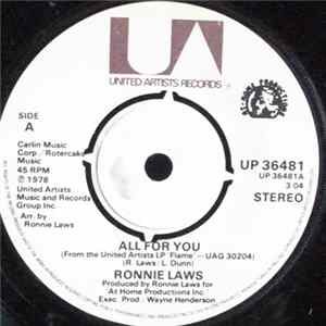 Ronnie Laws - All For You FLAC
