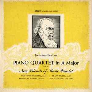 Johannes Brahms, New Friends Of Music Quartet - Piano Quartet In A Major (Op. 26) FLAC