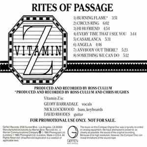 Vitamin Z - Rites Of Passage FLAC
