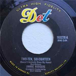 Jimmie Rodgers - Two-Ten, Six-Eighteen (Doesn't Anybody Know My Name) FLAC