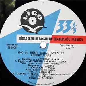Various - 1960 M. Respublikinės Dainų Šventės Repertuaras FLAC