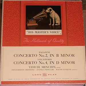 Paganini — Yehudi Menuhin And Philharmonia Orchestra Conducted By Anatole Fistoulari, Walter Susskind, Henri Vieuxtemps - Violin Concerto No. 2 In B Minor/Concerto No. 4, In D Minor FLAC