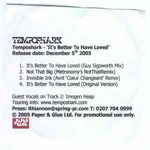Temposhark - It's Better To Have Loved FLAC