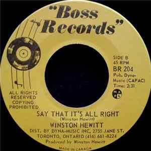 Winston Hewitt - Since I Met You Baby / Say That It's All Right FLAC