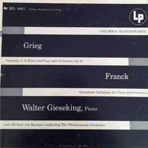 Walter Gieseking, Herbert Von Karajan, Philharmonia Orchestra - Grieg: Concerto In A Minor - Franck: Symphonic Variations FLAC