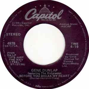 Gene Dunlap Featuring The Ridgeways - Before You Break My Heart FLAC