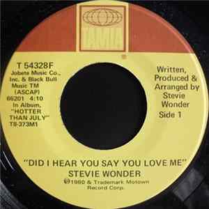 Stevie Wonder - Did I Hear You Say You Love Me FLAC