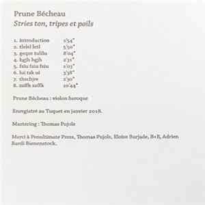 Prune Bécheau - Stries ton, tripes et poils FLAC