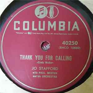 Jo Stafford With Paul Weston And His Orchestra - Thank You For Calling / Where Are You? FLAC